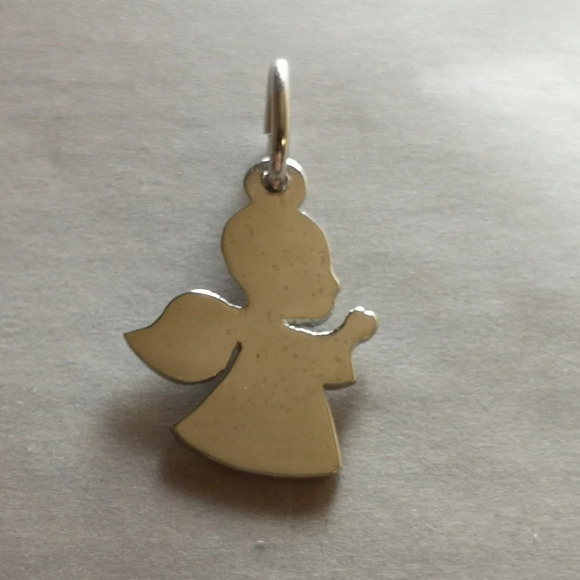 Vintage  sterling angel pendant - Picture 2 of 2